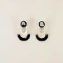 Bijoux - Boucles d'oreilles géométriques en corne blonde et noire - L INDOCHINEUR X RIVÊT