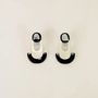 Bijoux - Boucles d'oreilles géométriques en corne blonde et noire - L INDOCHINEUR X RIVÊT