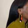 Bijoux - Créoles 75 Nymphe en corne noire et laque Roux - L INDOCHINEUR X RIVÊT