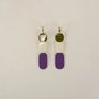 Jewelry - Totem hoop earrings 85 in blond horn and Parme lacquer - L INDOCHINEUR X RIVÊT