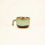 Tea and coffee accessories - Hoa Bien blue enamel coffee cup, 180ml, with saucer - L INDOCHINEUR X RIVÊT