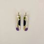Jewelry - Blonde Horn and Burgundy Lacquer 75 Nymph Hoop Earrings - L INDOCHINEUR X RIVÊT