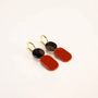 Jewelry - Mini hoop earrings in black horn and Khaki lacquer - L INDOCHINEUR X RIVÊT