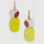 Bijoux - Mini Créoles en corne blonde et laque Bordeaux - L INDOCHINEUR X RIVÊT
