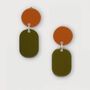 Jewelry - Totem Mini clip-on earrings in blond horn and Bordeaux lacquer - L INDOCHINEUR X RIVÊT