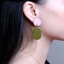 Jewelry - Totem Mini clip-on earrings in blond horn and Bordeaux lacquer - L INDOCHINEUR X RIVÊT