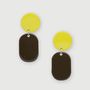 Jewelry - Totem Mini clip-on earrings in blond horn and Bordeaux lacquer - L INDOCHINEUR X RIVÊT