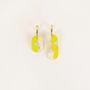 Jewelry - Nymphe Mini hoop earrings in blond horn and Lime lacquer - L INDOCHINEUR X RIVÊT
