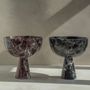 Plats et saladiers - ROSSO LEVANTO MARBLE PEDESTAL BOWL XL - KIWANO CONCEPT