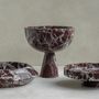 Plats et saladiers - ROSSO LEVANTO MARBLE PEDESTAL BOWL XL - KIWANO CONCEPT