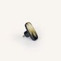 Mounting accessories - Oval furniture knob, black natural stone, F - L INDOCHINEUR X RIVÊT