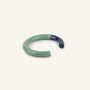 Bracelets - Thin wooden cuff bracelet, light blue, orange and sand lacquer, size M - L INDOCHINEUR X RIVÊT