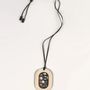 Bijoux - Pendentif oval Bauhaus en sabot de buffle et laque ivoire - L INDOCHINEUR X RIVÊT