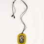 Jewelry - Bauhaus oval pendant in buffalo hoof and bronze lacquer - L INDOCHINEUR X RIVÊT