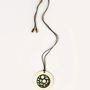 Jewelry - Bauhaus round pendant in buffalo hoof and khaki and beige lacquer - L INDOCHINEUR X RIVÊT