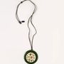 Jewelry - Bauhaus round pendant in buffalo hoof and khaki and beige lacquer - L INDOCHINEUR X RIVÊT