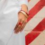 Bracelets - Set of 3 bracelets in blond horn, red lacquer and brass, size L - L INDOCHINEUR X RIVÊT