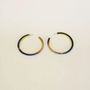 Jewelry - Big hoop earrings in hoof with beige and khaki lacquer - L INDOCHINEUR X RIVÊT