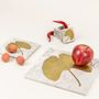 Glass - Trivet in green stone with brass ginkgo leaf - L INDOCHINEUR X RIVÊT