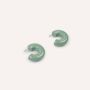 Jewelry - C-shaped wooden stud earrings, dark blue and light blue lacquer - L INDOCHINEUR X RIVÊT