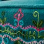 Fauteuils - Fauteuil en Velours avec Motif Floral Frida, Turquoise - WERNS