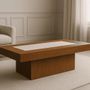 Coffee tables - Walnut and Italian ceramic coffee table - STUDIO GAÏA