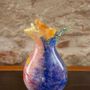 Vases - Vase Bloom en verre soufflé, bleu et orange - ANTHOLOGIST