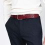 Petite maroquinerie - Ceinture en cuir OMER bordeaux - MONSIEUR CHARLI