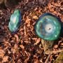 Garden accessories - Medium Blue-Green Glass Flower (50cm stem) - CARNEOL GLASS