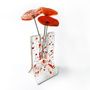 Vases - Small 8X13 Cm Spotty Vase With 3 Small Flowers In Orange-Red - CARNEOL GLASS