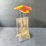 Vases - Small 8X13 Cm Spotty Vase With 3 Small Flowers In Orange-Red - CARNEOL GLASS