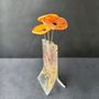Vases - Small 8X13 Cm Spotty Vase With 3 Small Flowers In Orange-Red - CARNEOL GLASS