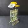 Vases - Small 8X13 Cm Striped Vase In White-Yellow - CARNEOL GLASS