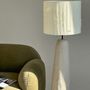 Floor lamps - Gley Floor Lamp — Sculpture Base & Linen Shade - PLETOSTUDIO
