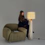 Floor lamps - Gley Floor Lamp — Sculpture Base & Linen Shade - PLETOSTUDIO