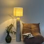 Floor lamps - Gley Floor Lamp — Sculpture Base & Linen Shade - PLETOSTUDIO