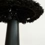 Floor lamps - Sazha Black Floor Lamp – Shou Sugi Ban Base & Wool Shade - PLETOSTUDIO