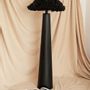 Floor lamps - Sazha Black Floor Lamp – Shou Sugi Ban Base & Wool Shade - PLETOSTUDIO