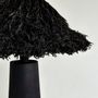 Floor lamps - Sazha Black Floor Lamp – Shou Sugi Ban Base & Wool Shade - PLETOSTUDIO