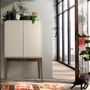 Sideboards - Gray display cabinet with walnut legs - ANGEL CERDÁ