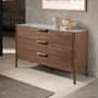 Commodes - Commode effet marbre en noyer et fibre de verre - ANGEL CERDÁ