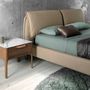 Night tables - Walnut and fiberglass bedside table with marble effect - ANGEL CERDÁ