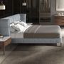 Night tables - Walnut and fiberglass bedside table with marble effect - ANGEL CERDÁ
