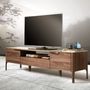 Sideboards - Fiberglass TV cabinet with marble and walnut effect - ANGEL CERDÁ