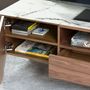 Sideboards - Fiberglass TV cabinet with marble and walnut effect - ANGEL CERDÁ