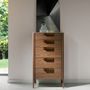 Chests of drawers - Walnut chiffonier and marble imitation glass - ANGEL CERDÁ