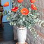 Floral decoration - Medium -sized glass calabel flower for outdoor in orange colour with 43 cm stainless steel stem. - CARNEOL GLASS