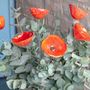 Floral decoration - Medium -sized glass calabel flower for outdoor in orange colour with 43 cm stainless steel stem. - CARNEOL GLASS