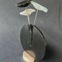 Vases - Round vase set, in black color 13 cm - CARNEOL GLASS