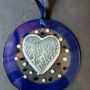 Other Christmas decorations - Blue hand-painted heart-shaped glass ornament - CARNEOL GLASS